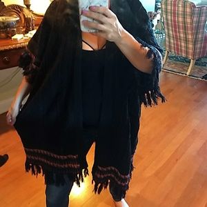 Black cardigan with fringe